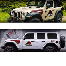 Load image into Gallery viewer, Jurassic Park-Style Dinosaur Hood &amp; Fender Decal for Jeep Wrangler JL (2018–2023) | Blackout Vinyl Kit