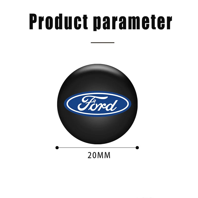 20mm Car Lock Keyhole Dustproof Decal Stickers for Ford Mustang / Bronco / Fiesta / Focus | 4-Piece
