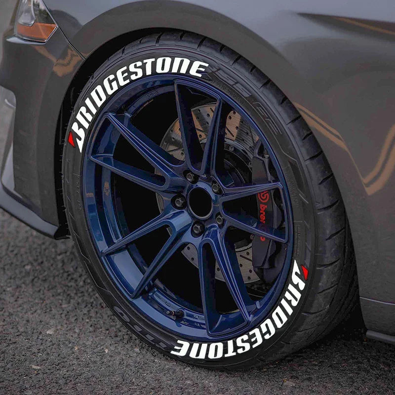 3D Rubber Permanent Tire Letter Sticker | Waterproof Wheel Decal