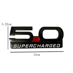 3D Metal 5.0 Supercharged Fender & Trunk Badge | Ford Mustang Styling Emblem