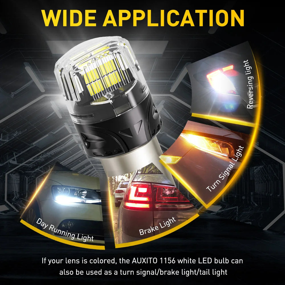 AUXITO S25 1156 P21W BA15S Canbus LED | 2pc Reverse Position DRL