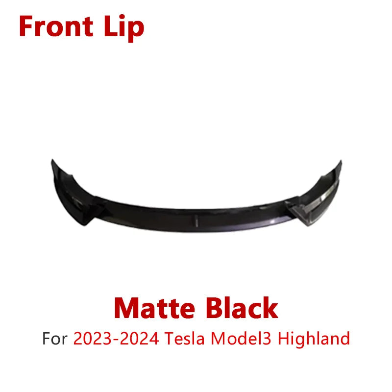 Full Body Kit — Bumper Lips, Diffuser & Spoiler for Tesla Models | Gloss Black & Carbon Tuning