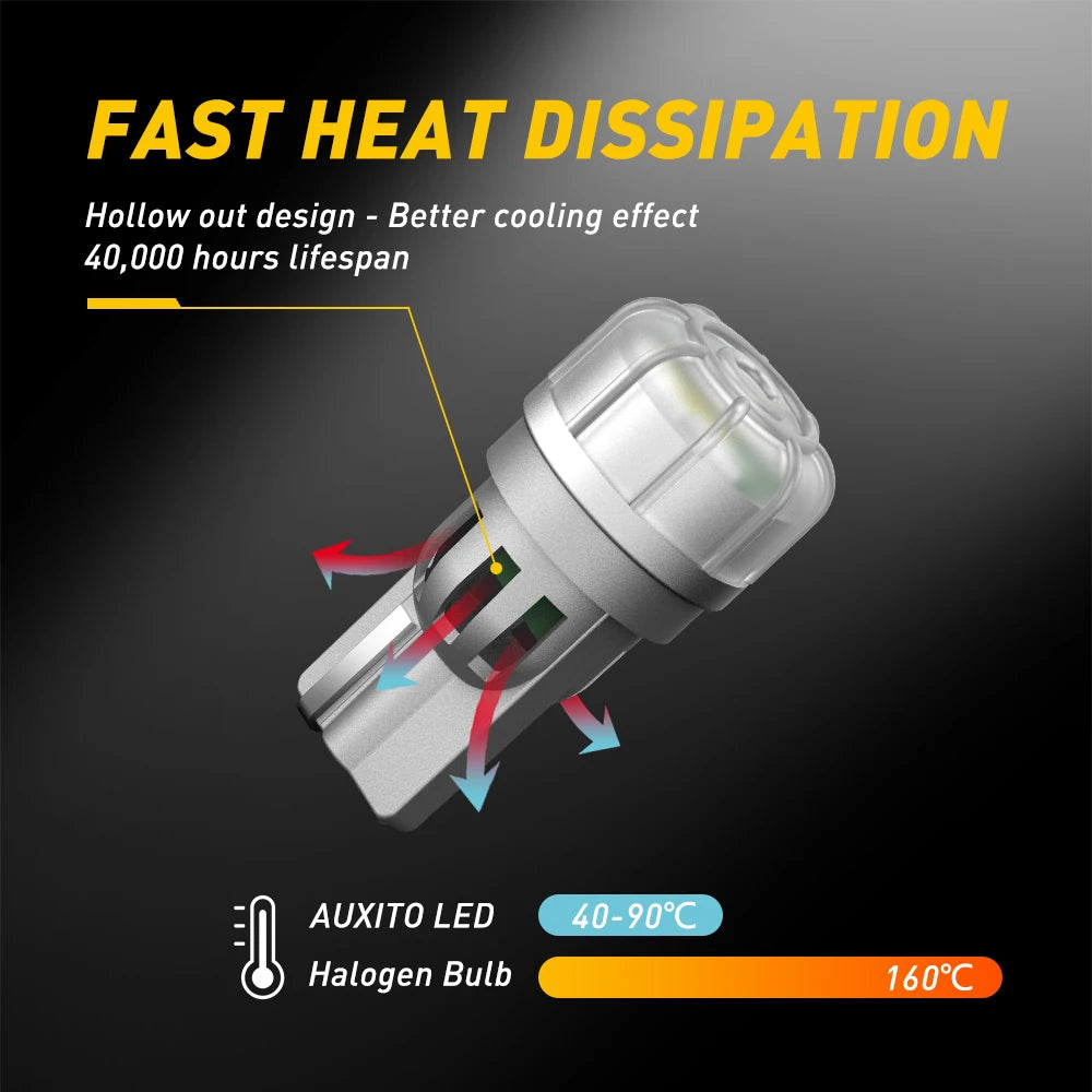 AUXITO T10 W5W 194 501 Canbus LED | 2pc Interior Door Warning Light