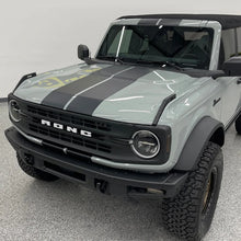 Load image into Gallery viewer, Matte Black Double Stripe Hood Scoop Decal for Ford Bronco (2021–2023) | Personalized Vinyl Overlay