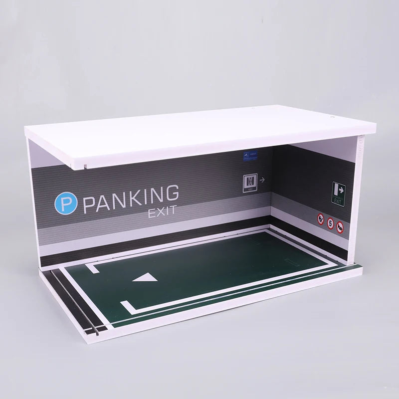 1:18 Car Models Parking lot Solid  Parking Garage Model With lights And Acrylic Dust Cover