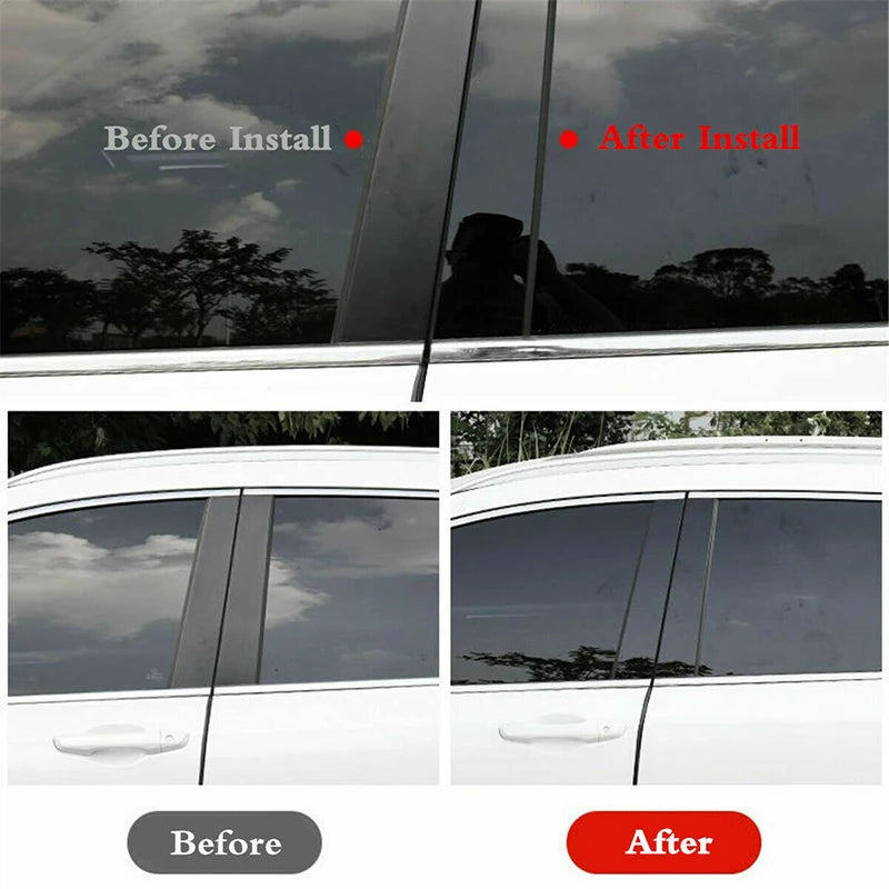 Glossy Black Pillar Posts Window Door Trims Sticker Cover Kits Auto Styling Fit for Chevrolet Aveo Hatchback Sedan 2011-2015