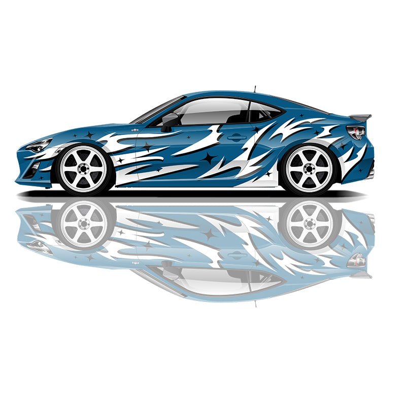 Flame Car Stickers - Modified Racing Car & SUV Side Graphics Decals PVC Custom Accessories