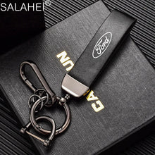 Cargar imagen en el visor de la galería, Leather Alloy Keychain Keyring Pendant for Ford Mustang / Fiesta / Focus / Mondeo | Gift