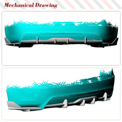 Real Carbon Fiber Rear Canard Diffuser Lip Body Kit for Tesla Model S Plaid (2021–2023)