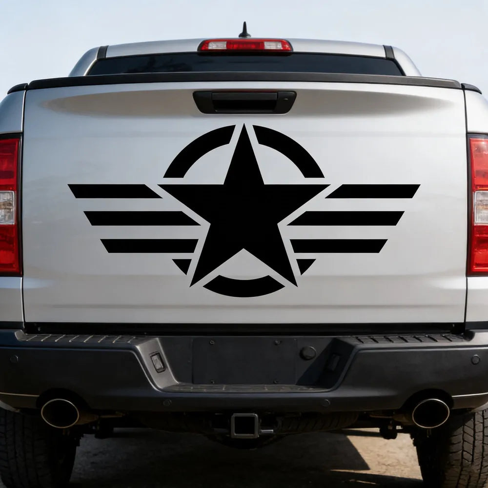 Star & Stripes Car Decal – Waterproof PVC Vinyl Sticker for Cars, Trucks, SUVs, Vans & Motorcycles