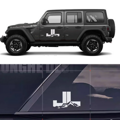Mountain & Letter Blackout Decal Kit for Jeep Wrangler JK/JL (2007–2020) | Full Body Vinyl