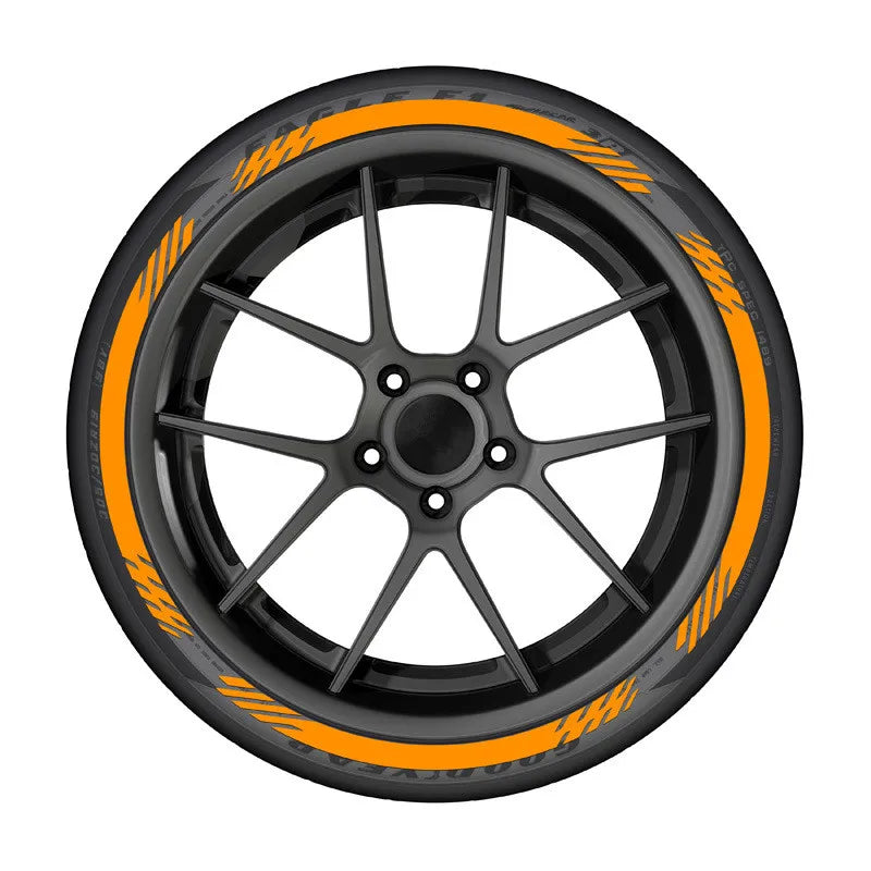 3D Tire & Rim Wall Blade Stickers | White/Red/Yellow OLPAY Tyre Decal