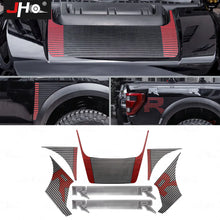 Cargar imagen en el visor de la galería, JHO Sport R Precut Bedside &amp; Hood Wrap Kit for Ford F-150 Raptor (2022-2025) | Matte Stripe