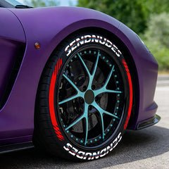 SENDNUDES 3D Tire Letter Stickers for 4 Tires | 8pc Waterproof PVC