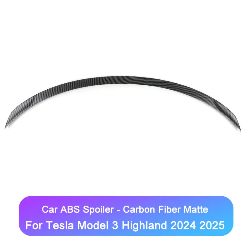 Matte Carbon ABS Rear Trunk Spoiler for Tesla Model 3 Highland Performance (2025) | Boot Wing
