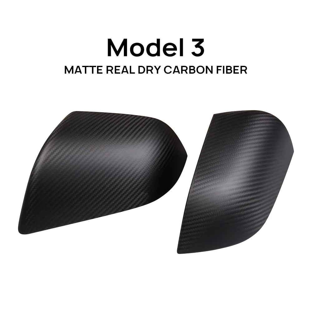 Car Rearview Mirror Case Cover For Tesla Model 3 Model3 2016-2023 2024 Highland Real Carbon Fiber Auto Exterior Mirrors Cap