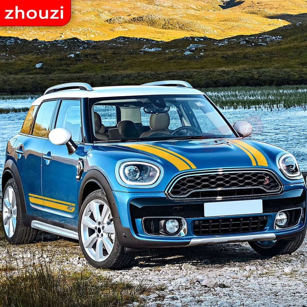 Hood Decal Bonnet Side Stripes Body Kit Sticker for Mini Cooper