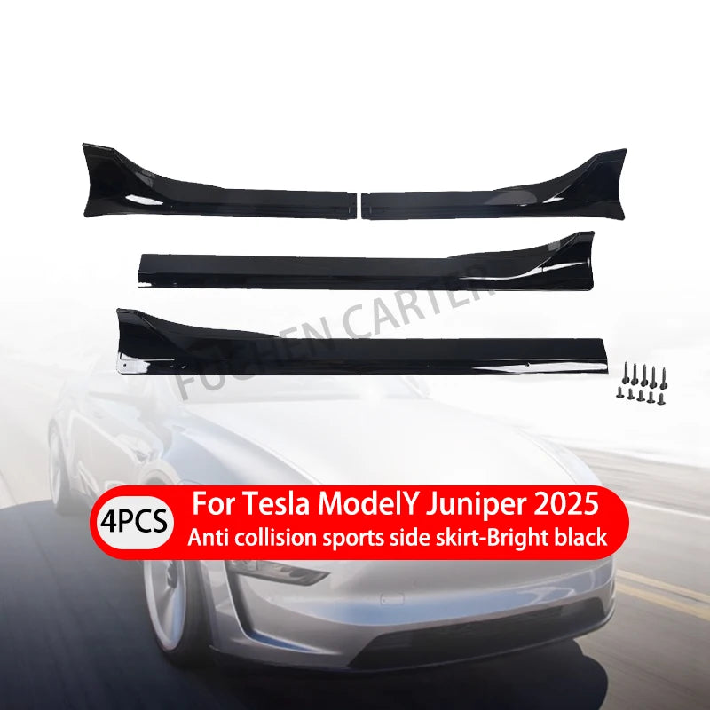 ABS Side Skirt Extension Body Kit for Tesla Model Y Juniper (2025) | Fast Aero Gloss Finish