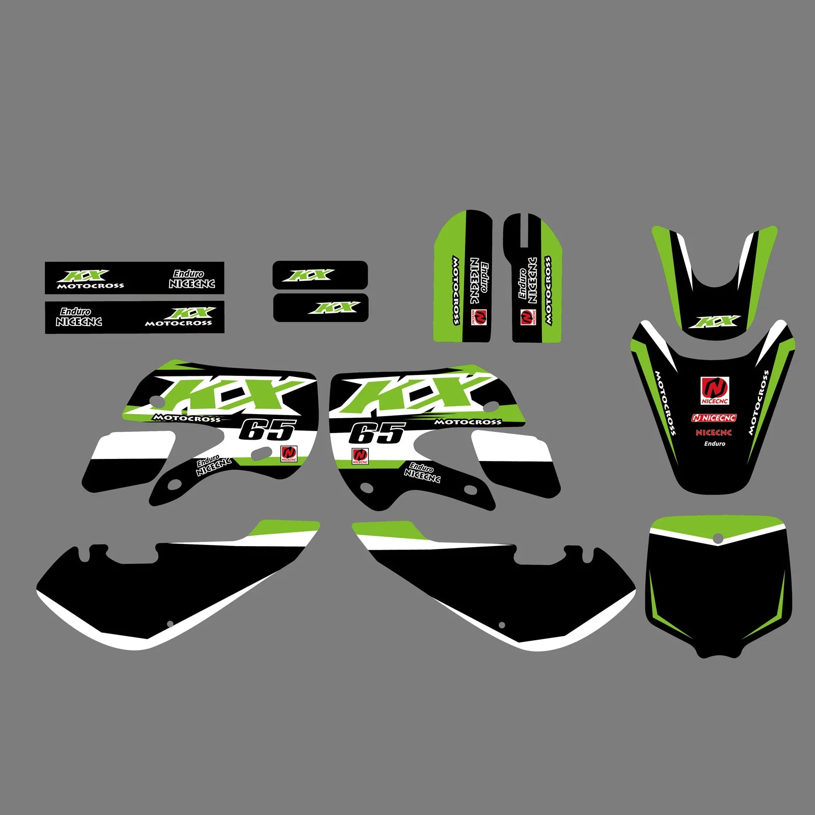 Motocross Team Graphics Kit Sticker Decals for Kawasaki KLX 110