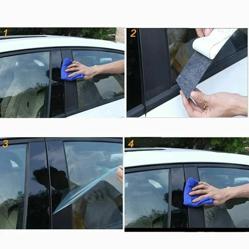 Glossy Black Pillar Post Door Trim for Porsche Panamera (2009–2016) | 4-Piece Window Cover
