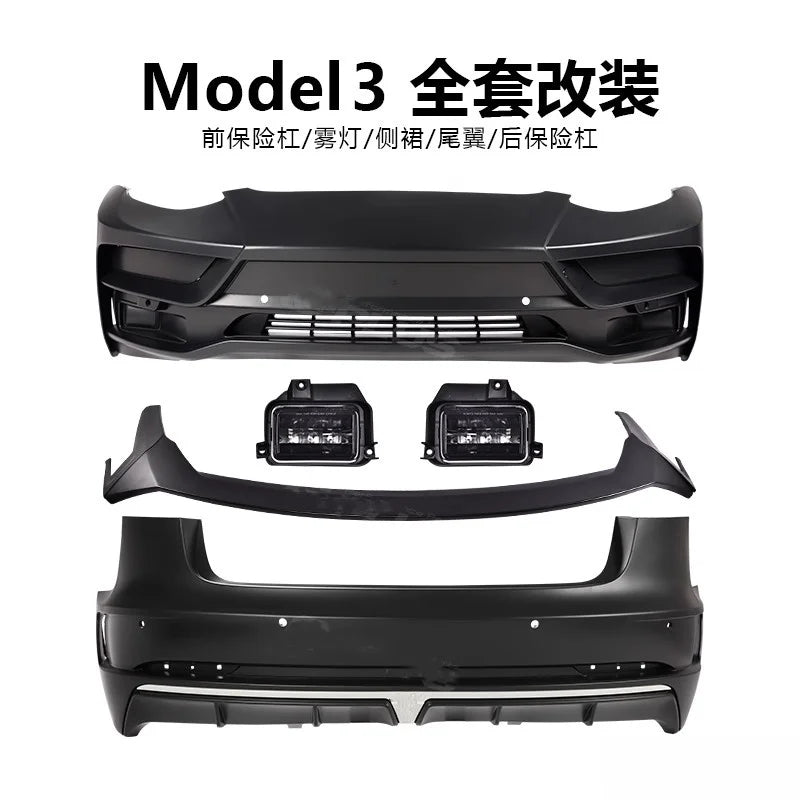 Complete Modified Body Kit for Tesla Model 3 (2018–2022) | Front & Rear Bumper Assembly (MaiAutoR)