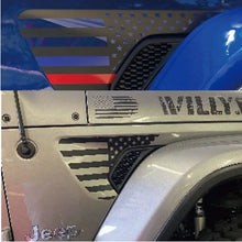 Cargar imagen en el visor de la galería, American Flag Hood, Fender Vent &amp; Side Decal Kit for Jeep Wrangler JL / Gladiator (2018–2023) | Matte Vinyl