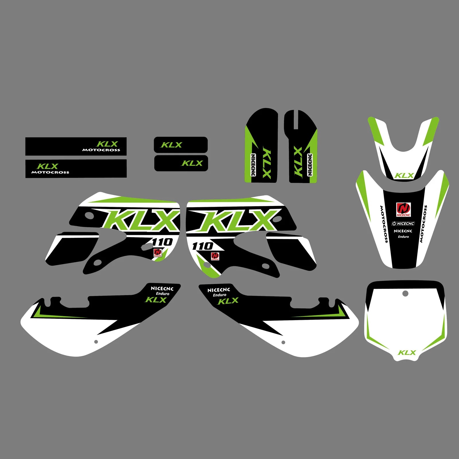 Motocross Team Graphics Kit Sticker Decals for Kawasaki KLX 110