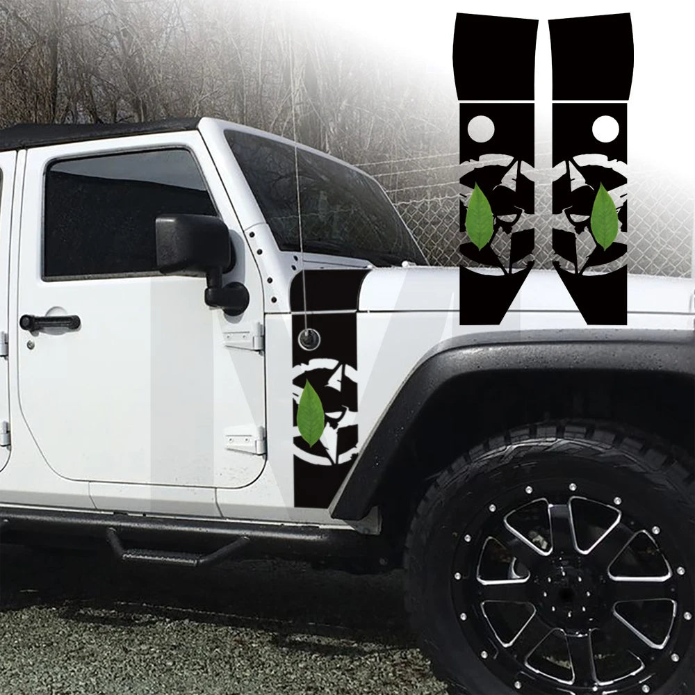 Hood & Side Graphics Decal Kit for Jeep Wrangler JK/JKU (2007–2018) | Off-Road Vinyl Stickers