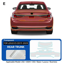 Load image into Gallery viewer, Precut PPF for Lexus ES 250 / 300h / 350 (2019–2023) | TPU Paint Protection Film Clear Bra