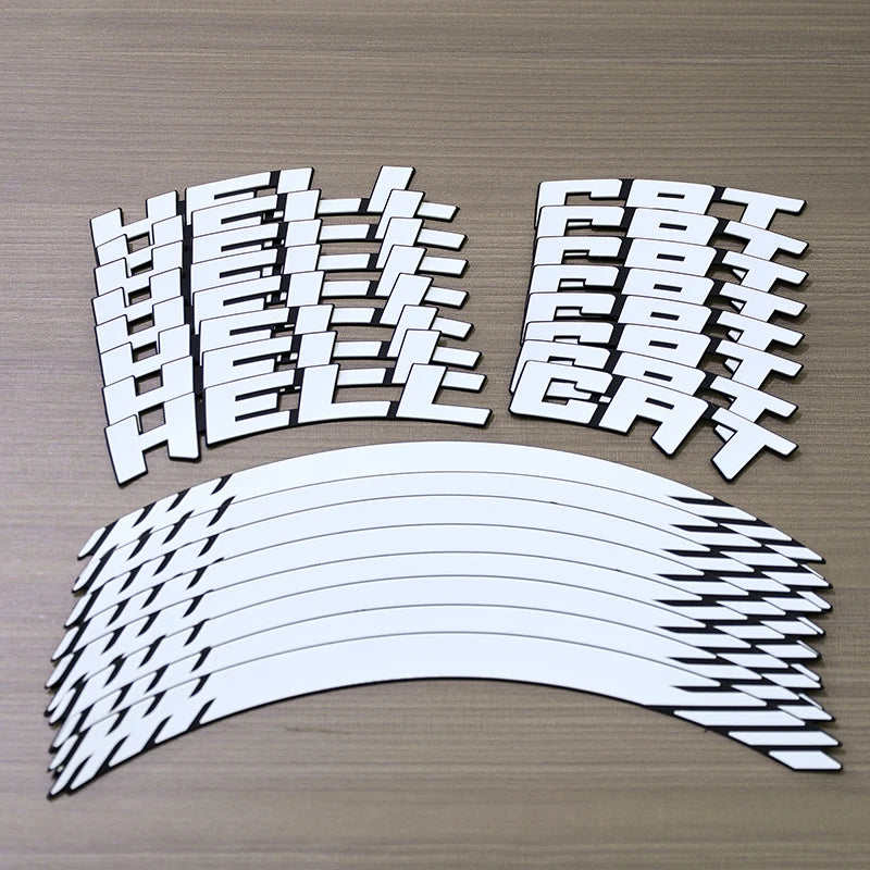 HELLCAT 3D Tire Letter Stickers for 4 Tires | 8pc Waterproof PVC
