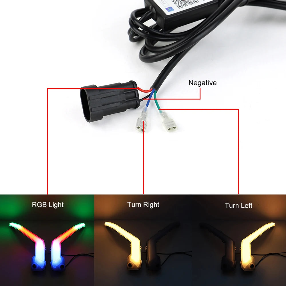 LED Front Turn Signature Light With RGB Flow Lights Chasing for UTV Can-Am Maverick X3 XDS XRS Max Turbo R 2017-2022