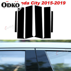 Pillar Posts for Honda City 2015 2016 2017 2018 2019 Door Window Trim Cover Kits Stickers Auto Styling Exterior Parts