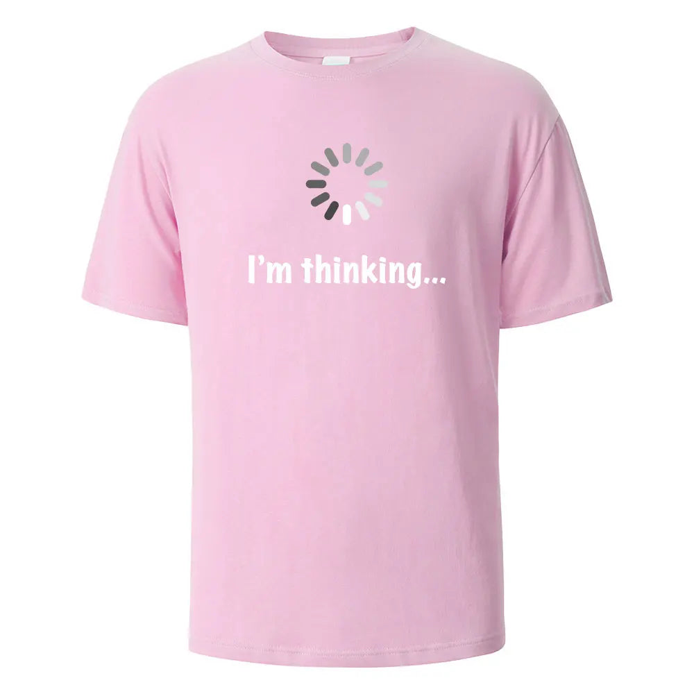 ‘I’m Thinking’ Funny T-Shirt – 100% Cotton Oversized Summer Tee for Men & Women