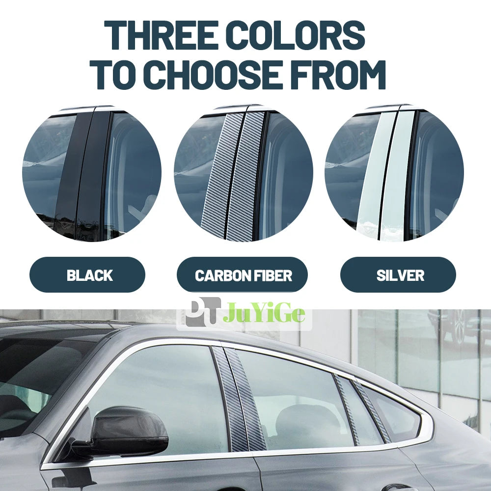 Glossy Black Carbon Fiber Window Door Deal B C Pillar Post Cover Sticker For Dodge PT Cruiser 2000-2012 2001 2002 2003 2004