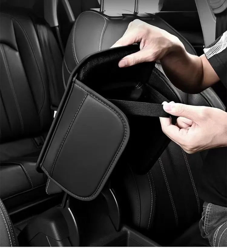 Leather Center Console Armrest Pad & Storage Pocket for Ford F-150 | Brown / Black / Red