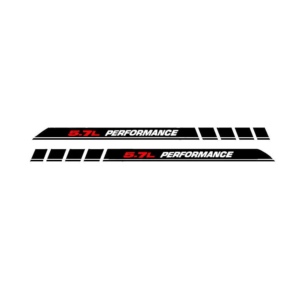 For Dodge Ram 1500 2500 5.7L PERFORMANCE Car Hood Vinyl Decals Emblem Truck Graphic Stickers 2Pcs Auto Accessories