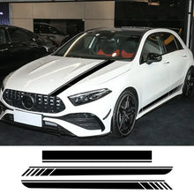 Cargar imagen en el visor de la galería, Hood Decal Side Stripes &amp; Skirt Sticker for Mercedes-Benz A-Class A45S W177 | Color Change Vinyl