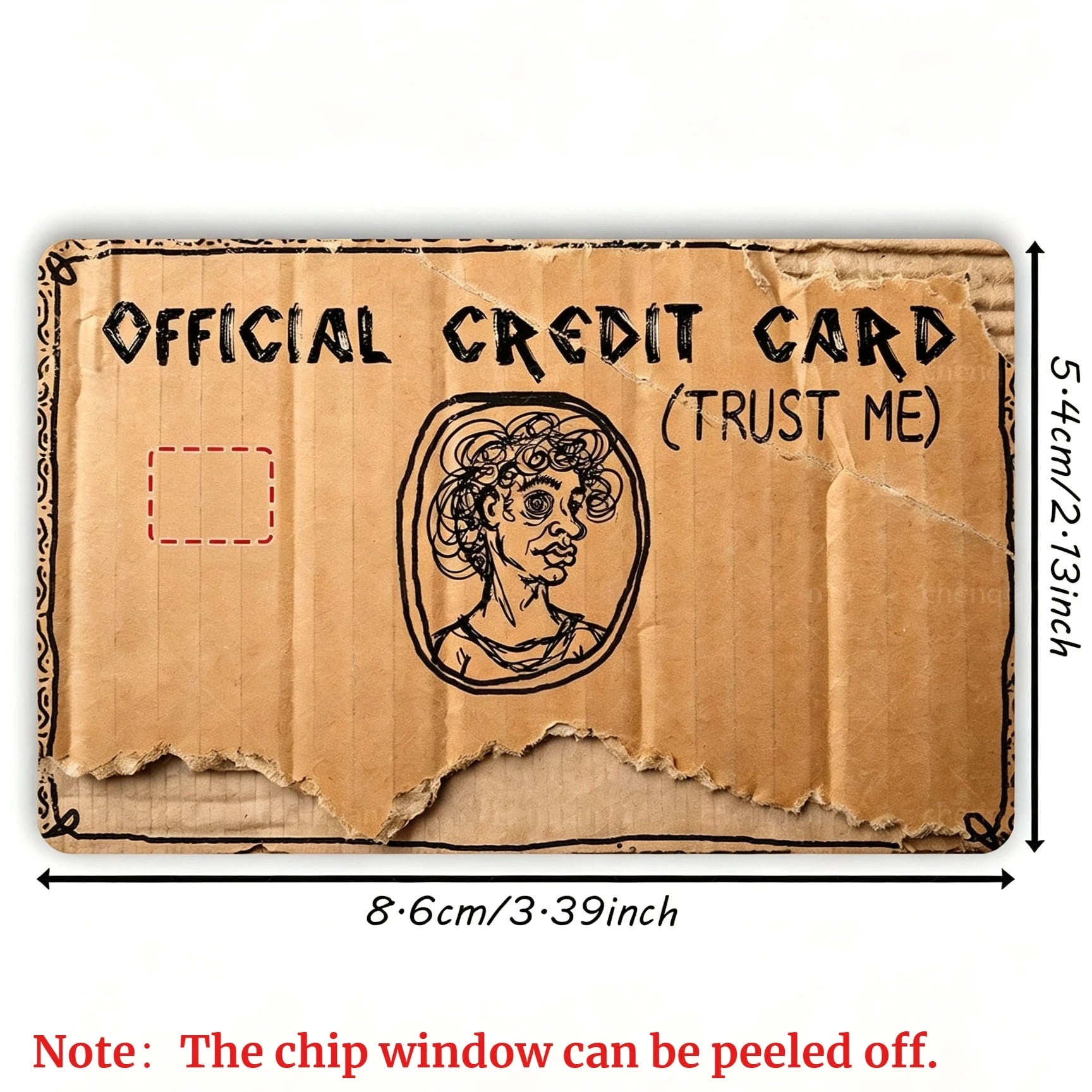 “Trust Me” Funny Credit Card Skin – Cardboard-Style PVC Decal