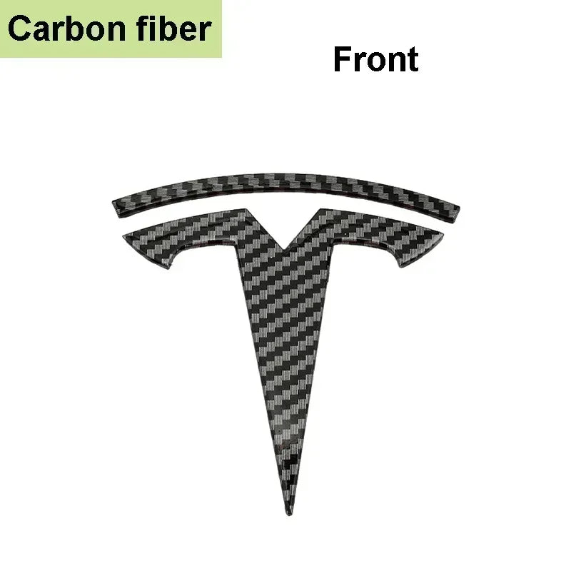 For Tesla Model 3 Mode Y Zinc Alloy Car Front Hood Logo Sticker Styling Auto Body Rear Trunk Emblem with Radian Accessories