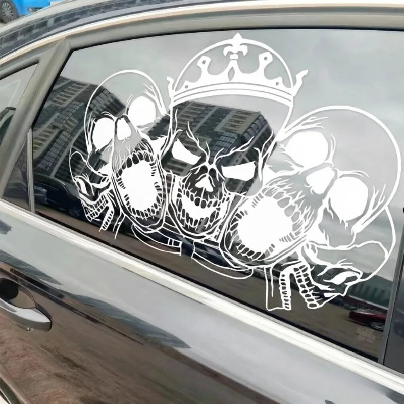Halloween Skeleton Skull Car Sticker | Gothic Hood & Door Auto Decoration Decal (FUYAOZHISHANG)