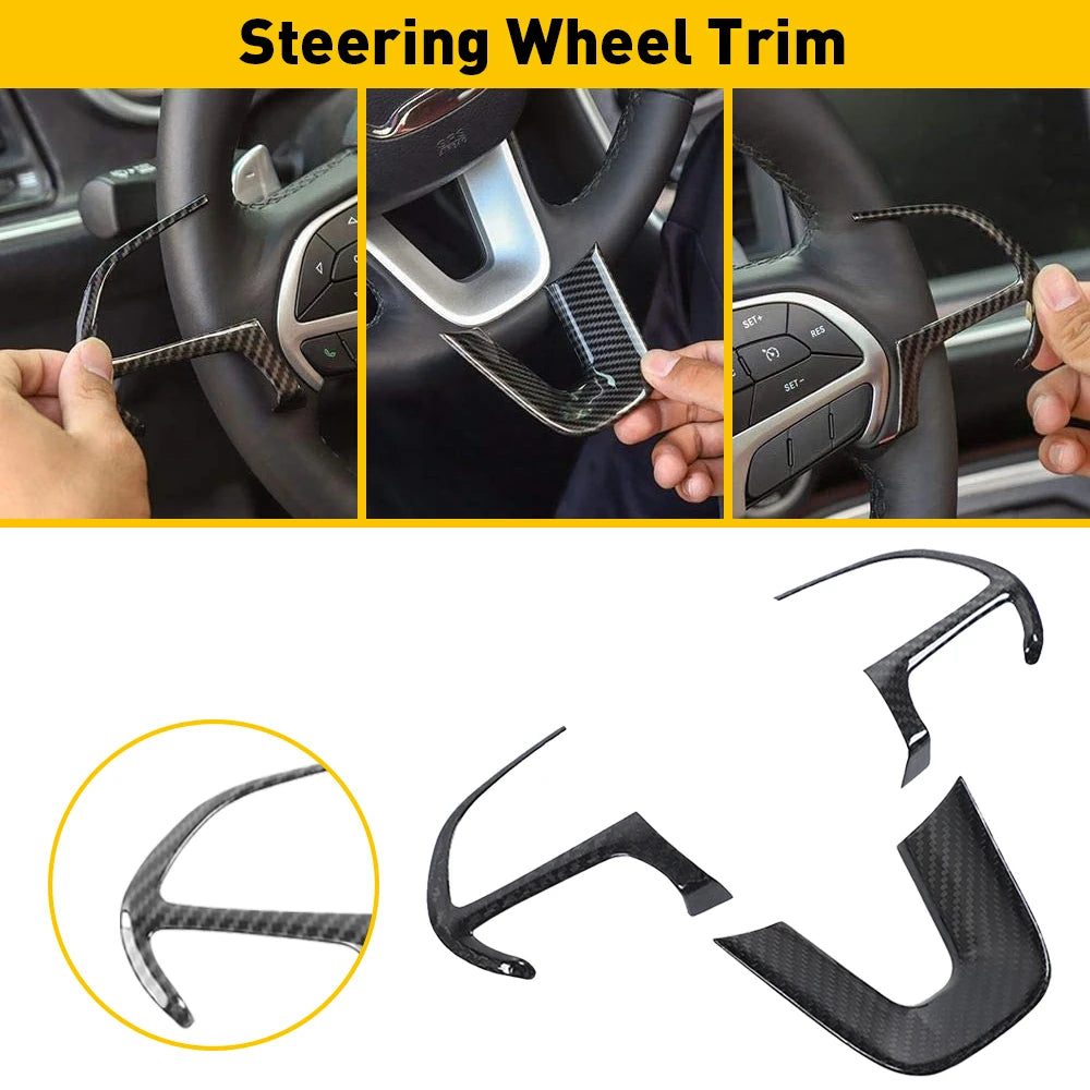 Steering Wheel Decoration Cover Trim Sticker for Dodge Challenger / Charger / Durango | OXILAM