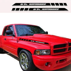 For Dodge Ram 1500 2500 5.7L PERFORMANCE Car Hood Vinyl Decals Emblem Truck Graphic Stickers 2Pcs Auto Accessories