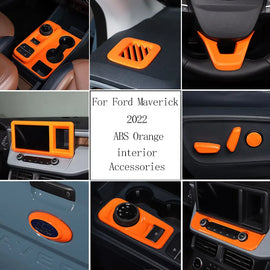 ABS Center Control Panel & Steering Wheel Decoration Trim for Ford Maverick (2022) | Orange / Color Options