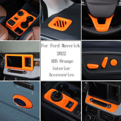 ABS Center Control Panel & Steering Wheel Decoration Trim for Ford Maverick (2022) | Orange / Color Options