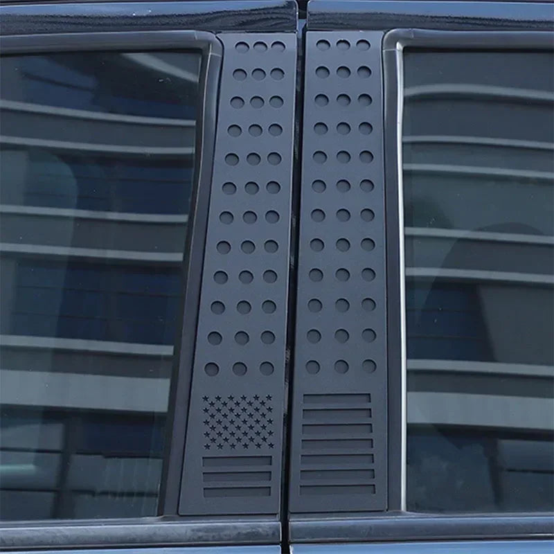 For Ford Ranger Wildtrak T7 T8 15-21 Aluminum Alloy Black Car Windows B-pillar Center Column Cover Trim Sticker Car Accessories