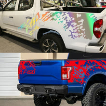 Cargar imagen en el visor de la galería, Ford F-150 Raptor Body Side Graphic Kit – Splash Grunge Vinyl Decal Set (3 Pcs) | 12 Finishes