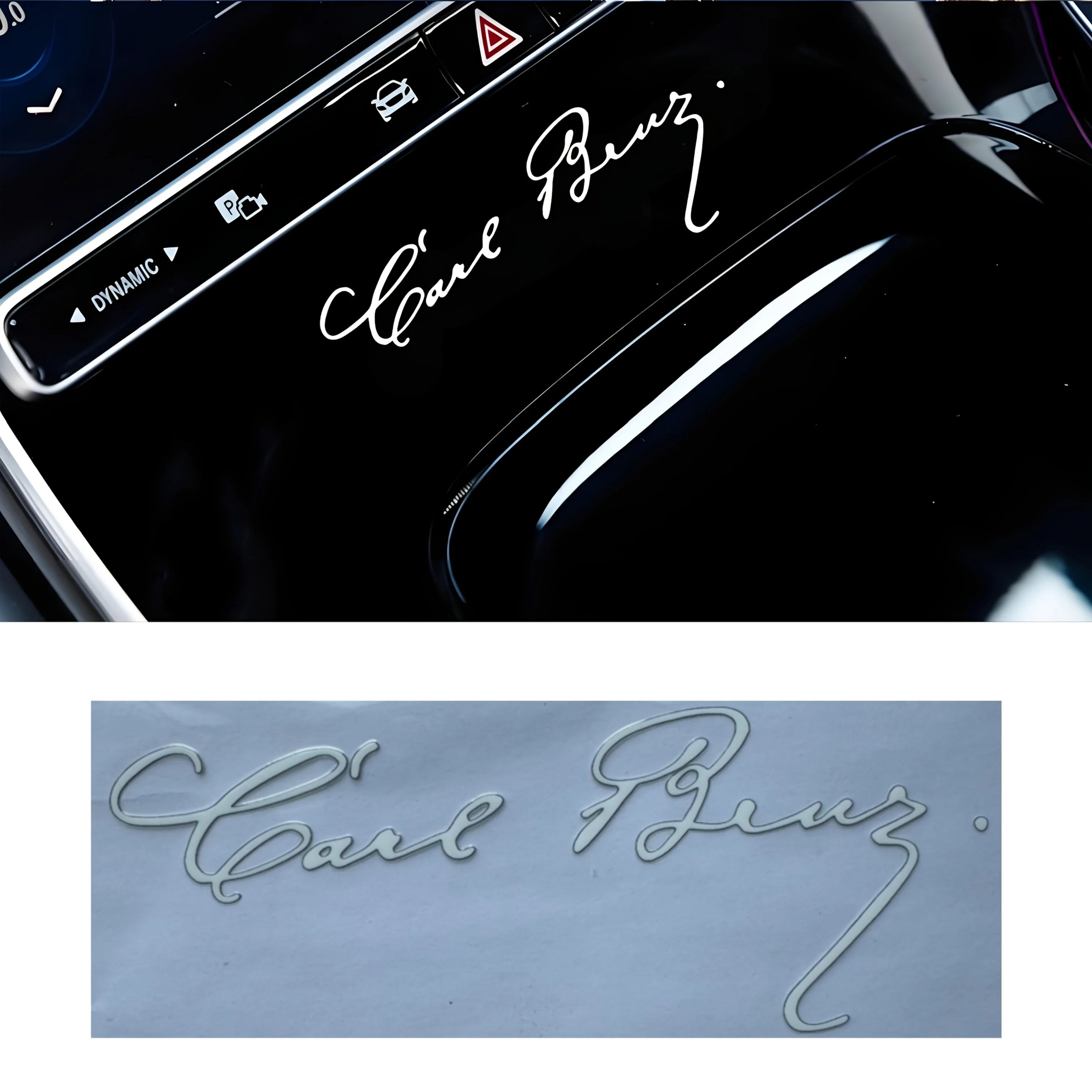 15cm Carl Benz & Daimler Vintage Metal Auto Emblem Decal for Mercedes-Benz | 2-Piece Set