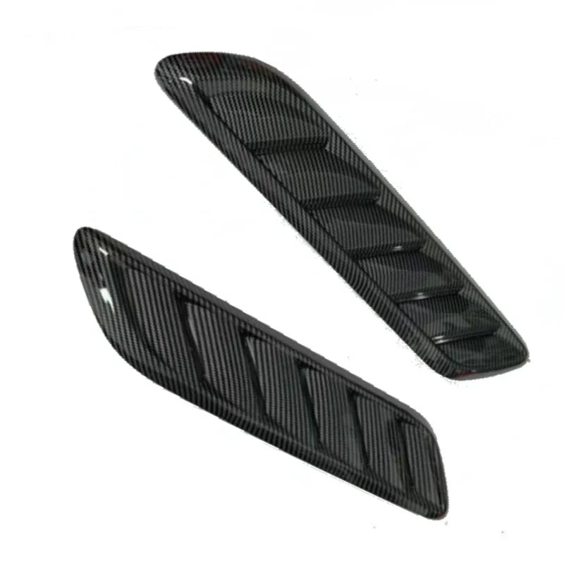 Glossy Black Front Hood Side Air Flow Vent Scoop Decor Trim Fit For Chevy Silveryado