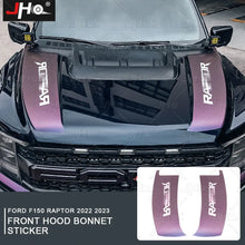 Load image into Gallery viewer, JHO Carbon Grain Front Bonnet &amp; Side Hood Stripe for Ford F-150 Raptor | Engine Vinyl
