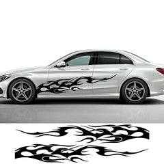 Flame Graphics Side Body Sticker | 2-Piece Universal Vinyl Sports Racing Decal